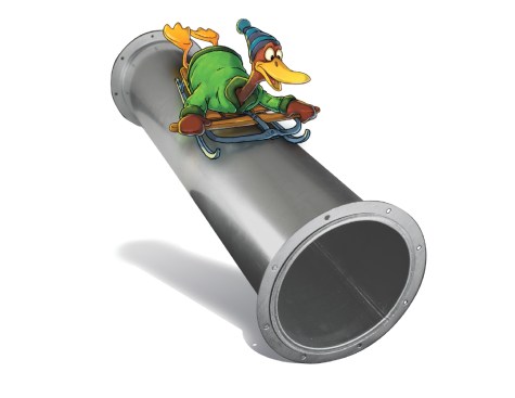 duck sledding on ductwork